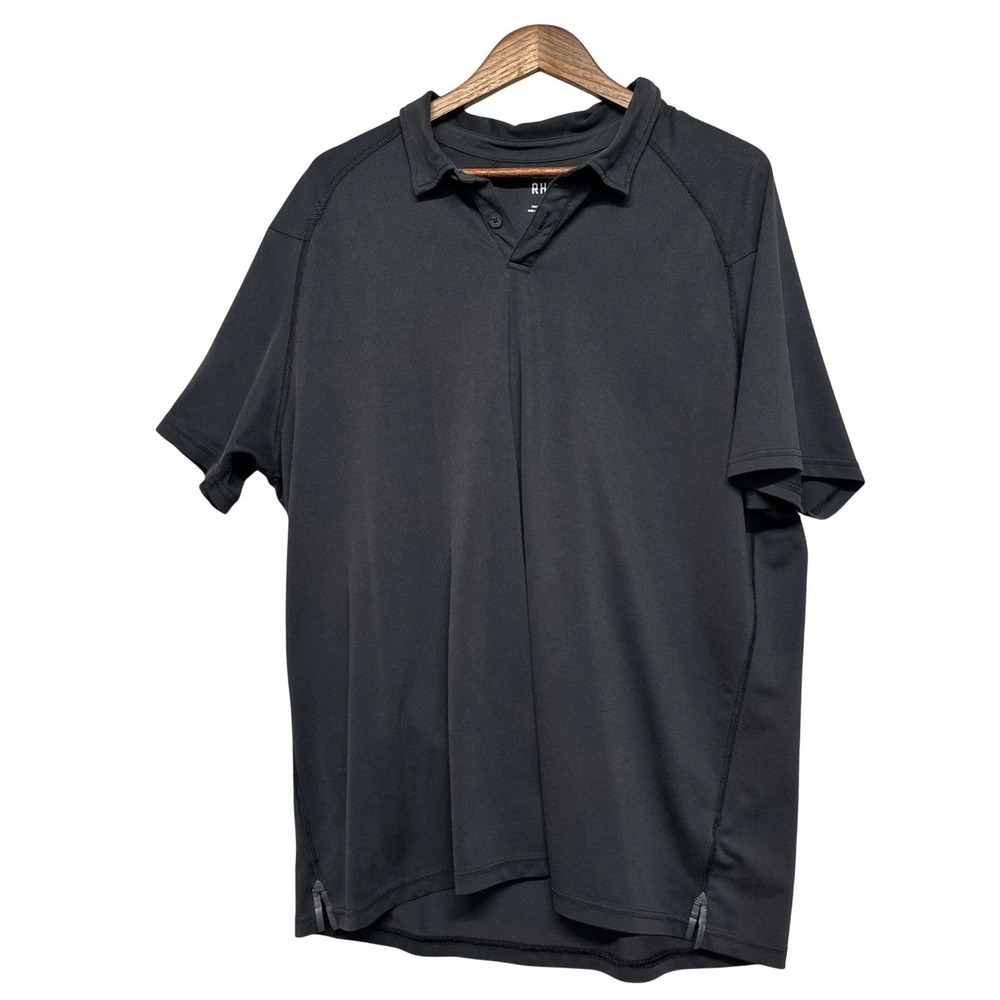 Rhone Mens‎ Black Polo Shirt Size XXL Performance Activewear Casual Golf Stretch